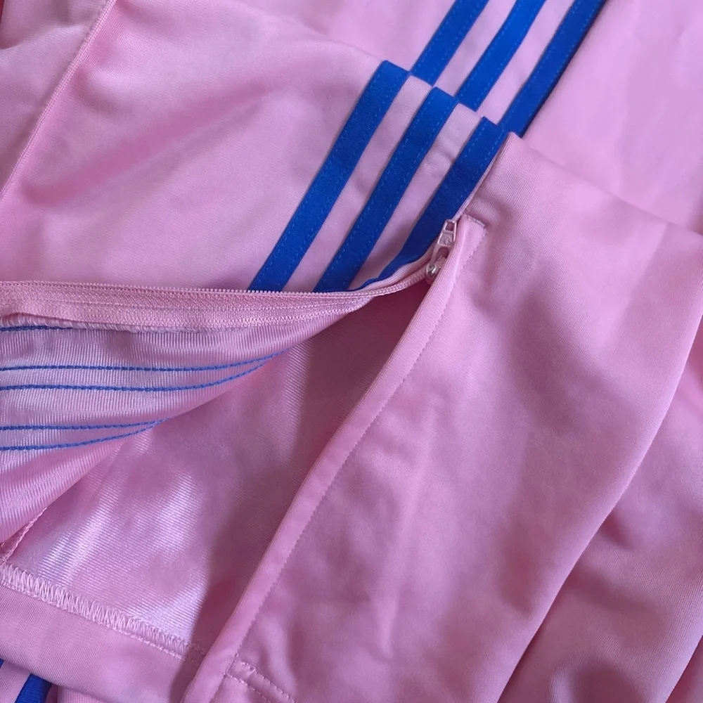 adidas Pink Sweatpants with Blue Three-Stripes - Picture 4 of 5